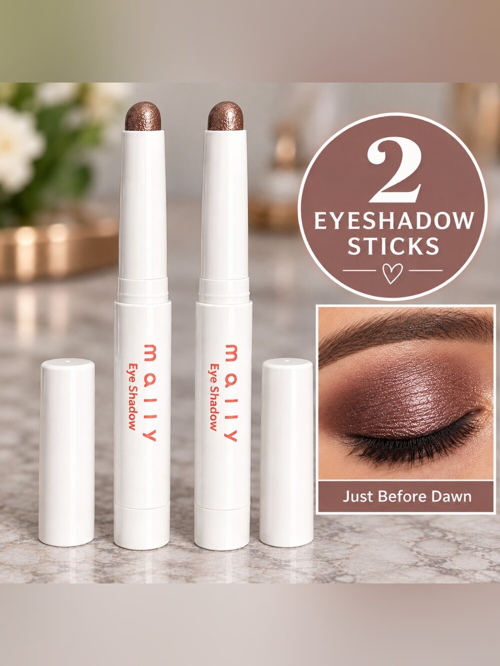 Mally Beauty Just Before Dawn Shimmer Eye Shadow Sticks- Just Before Dawn- 2 Pc